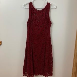 burgundy lace dress